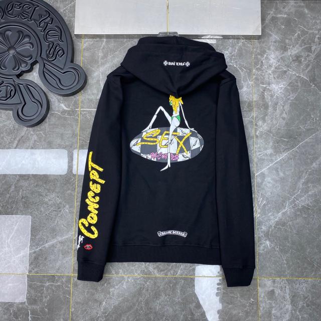 Chr0me  Hearts Sex Records Black Hoodie Black