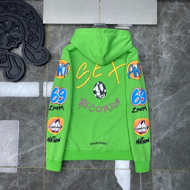 Chr0me  Hearts Sex Records Green Hoodie Women/Men