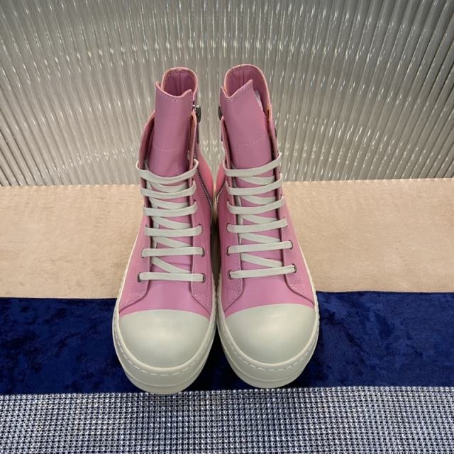 R*ck Οwens Hi-Street Shoes Pink Leather High Top