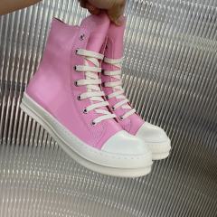 R*ck Οwens Hi-Street Shoes Pink Leather High Top