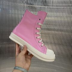 R*ck Οwens Hi-Street Shoes Pink Leather High Top