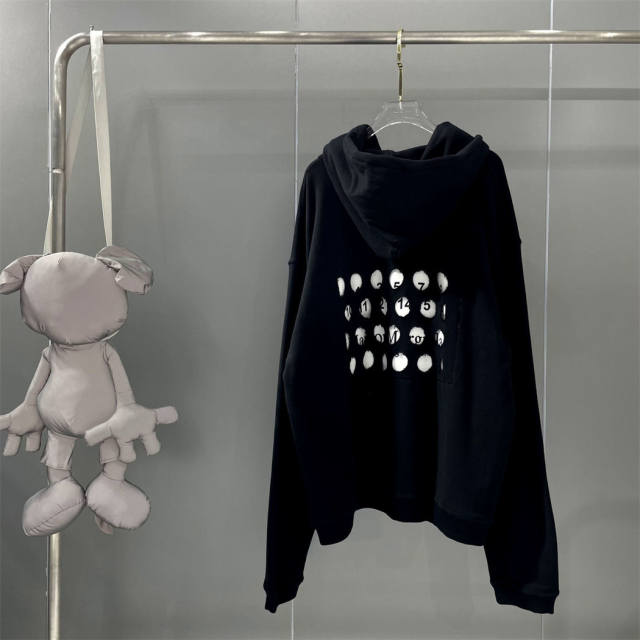 Masion Margiela Numbers Hoodie Black