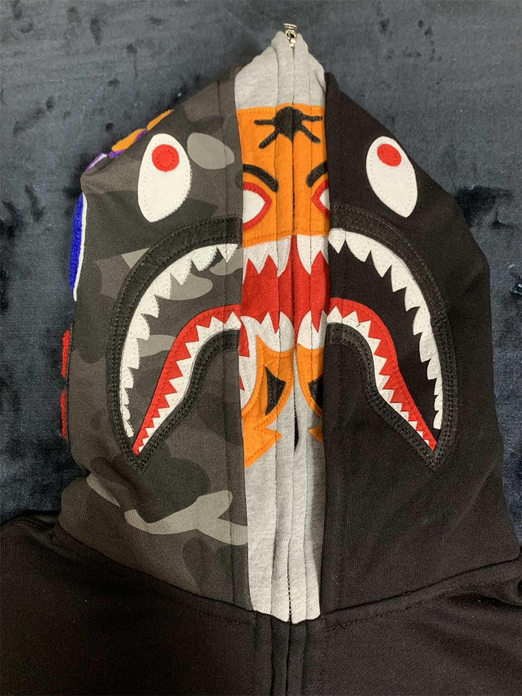 BAPE Color Camo Tiger Shark Full Zip Double Hoodie