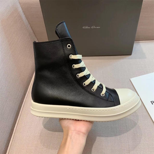 R*ck Οwens Hi-Street Leather Shoes Black High Top