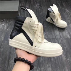 R*ck Οwens Triangle White Leather High Shoes High Top