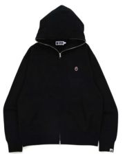 Bape Small Logo Zip Pure Color Hoodie Clean Fits