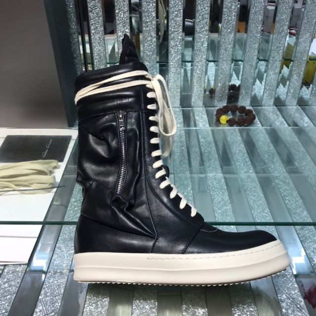R*ck Οwens Hi-Street Shoes Leather High Black High Top