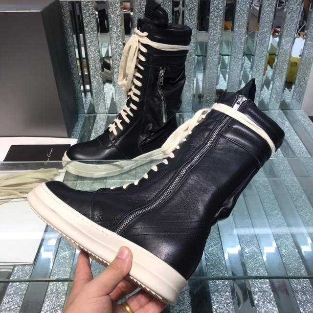 R*ck Οwens Hi-Street Shoes Leather High Black High Top