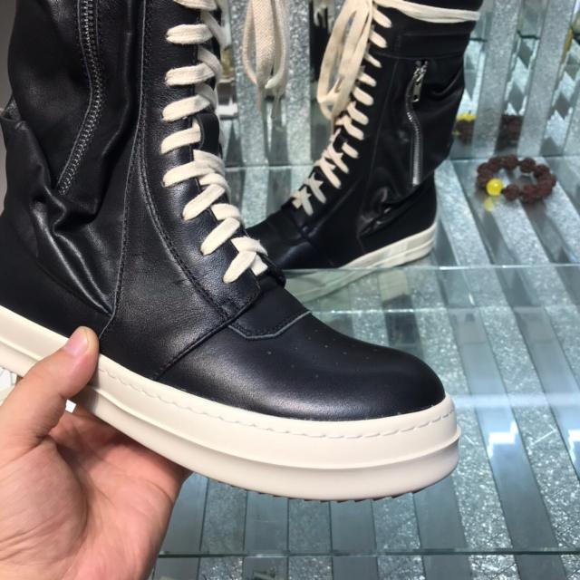 R*ck Οwens Hi-Street Shoes Leather High Black High Top