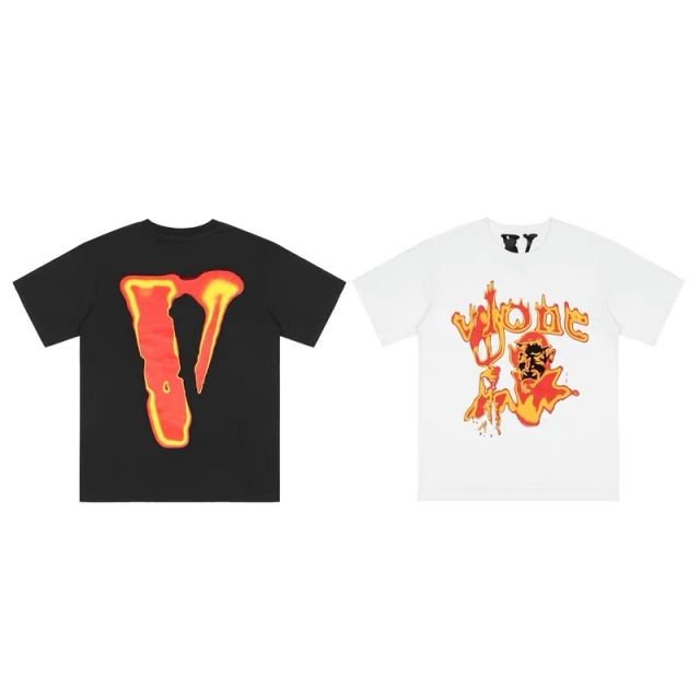 Free shipping vlone burning man tee black white