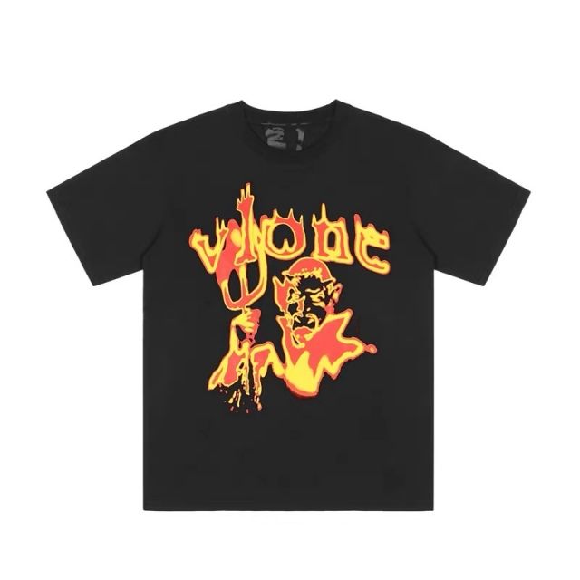 Free shipping vlone burning man tee black white