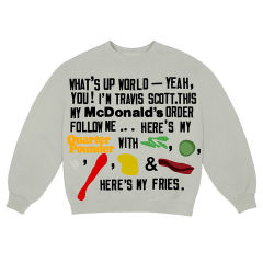 Travis Scott x McDonald's x CPFM CREWNECK SWEATSHIRT Gray