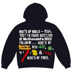 Travis Scott x McDonald's x CPFM Foaming Print Hoodie Black