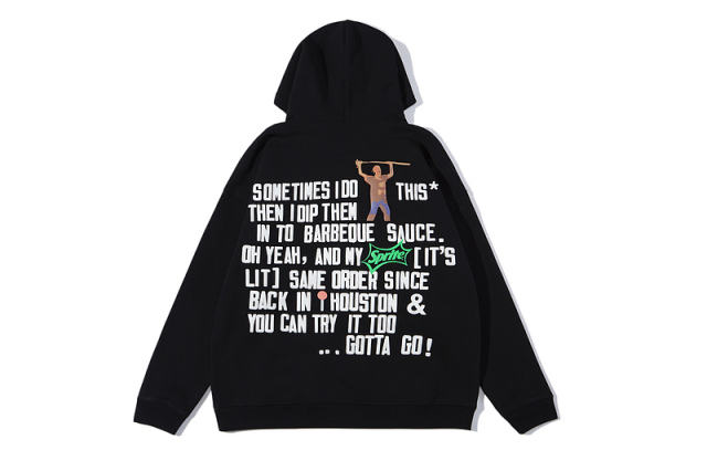 Travis Scott x McDonald's x CPFM Foaming Print Hoodie Black