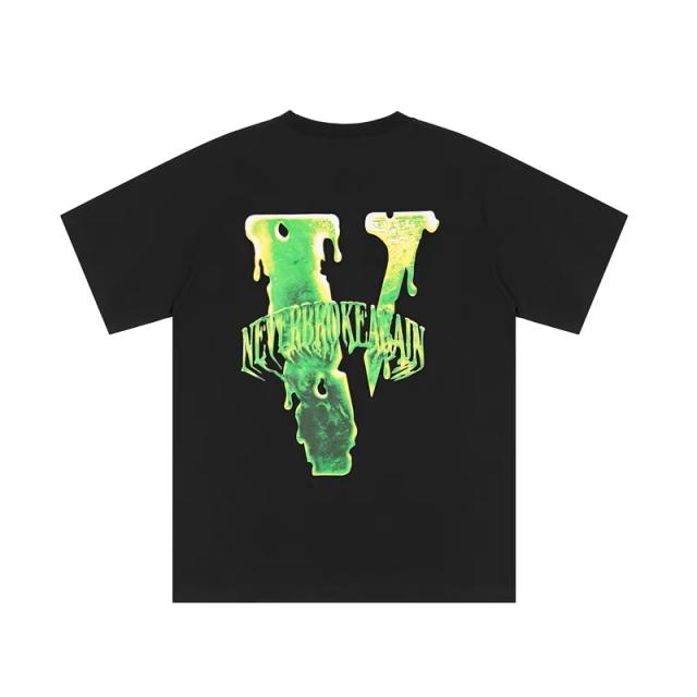 Free shipping vlone green palm print tee white black