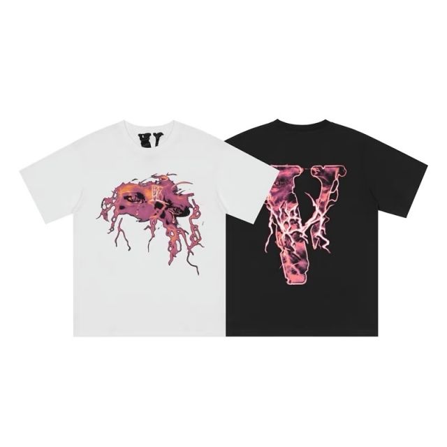 Free shipping vlone eyes print tee white black