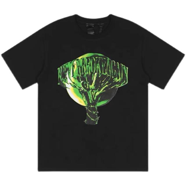 Free shipping vlone green palm print tee white black