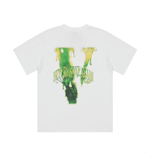 Free shipping vlone green palm print tee white black