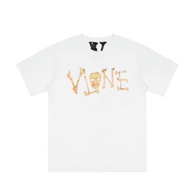 Free shipping vlone skeleton bone tee black white