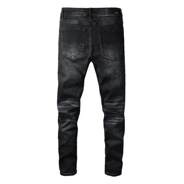 #830 Amiri Melting Letters Jeans Pants Black Reps Replica Ninjahype ...