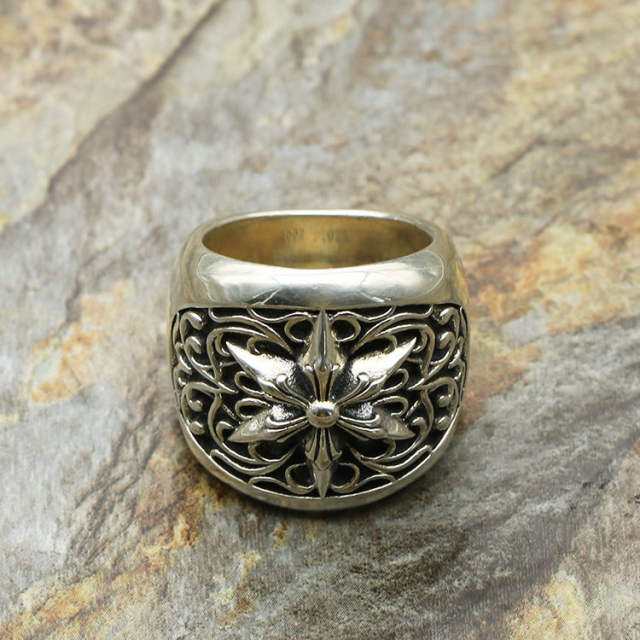 Chr0me  Heart Cross & Six-Pointed Star Ring