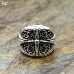 Chr0me  Heart Cross & Six-Pointed Star Ring
