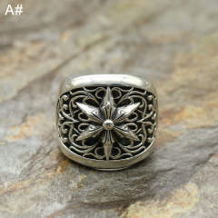 Chr0me  Heart Cross & Six-Pointed Star Ring