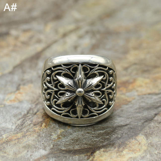 Chr0me  Heart Cross & Six-Pointed Star Ring