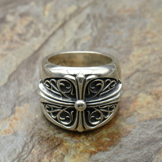Chr0me  Heart Cross & Six-Pointed Star Ring