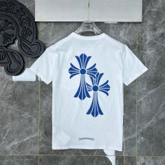 Chr0me Hearts Blue Cross T-Shirt Black White