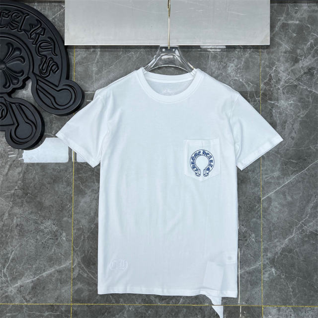 Chr0me Hearts Blue Cross T-Shirt Black White