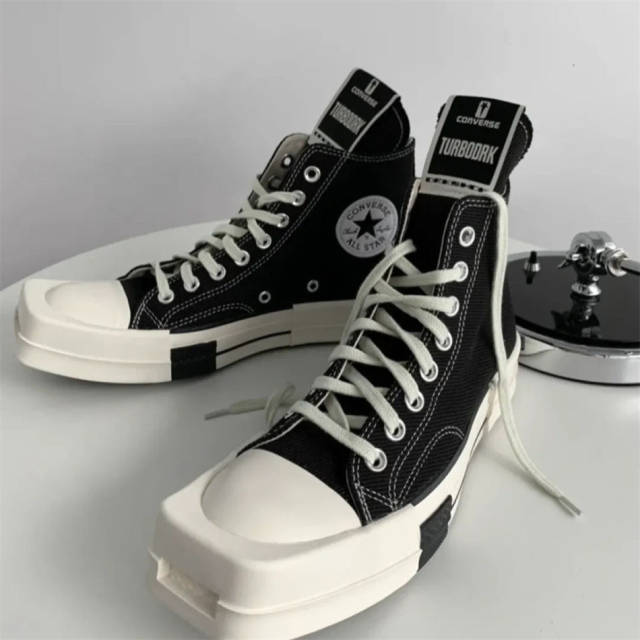 R*ck Οwens DRKSHDW x All Star 1970s Black High High Top