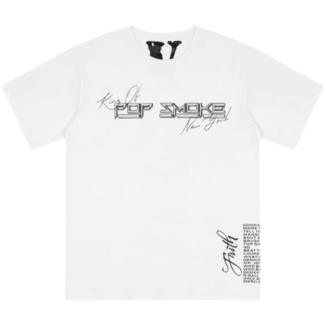 Free shipping pop smoke tee black white