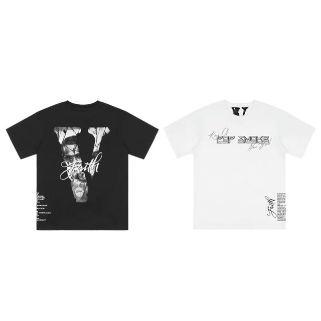 Free shipping pop smoke tee black white
