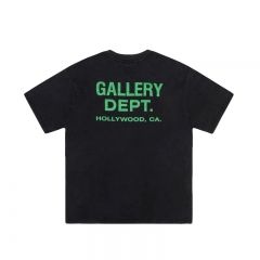 Gallery dept green fonts distressed tee t-shirt black