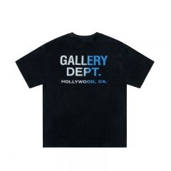 Gallery dept blue gradient fonts distressed tee t-shirt black