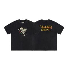 Gallery dept the rose skull tee distressed  t-shirt black