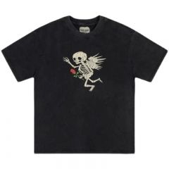 Gallery dept the rose skull tee distressed  t-shirt black