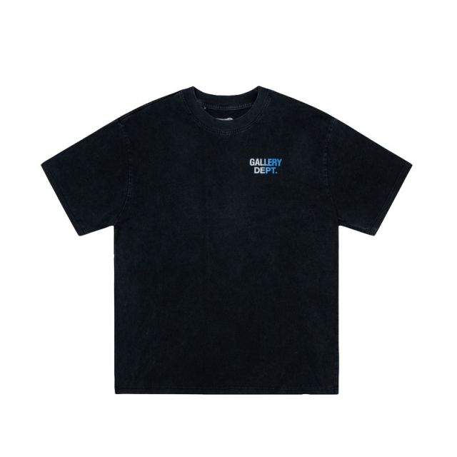 Gallery dept blue gradient fonts distressed tee t-shirt black