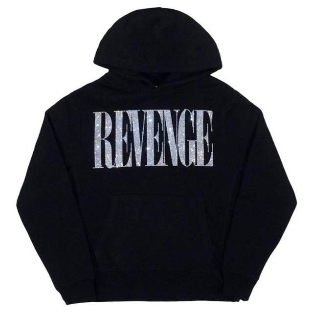 Rhinestone hoodie black Clearance