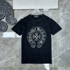 Chr0me Hearts White Crystal T-Shirt Black White