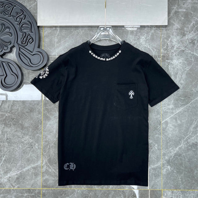 Chr0me Hearts Collar Print T-Shirt Black White