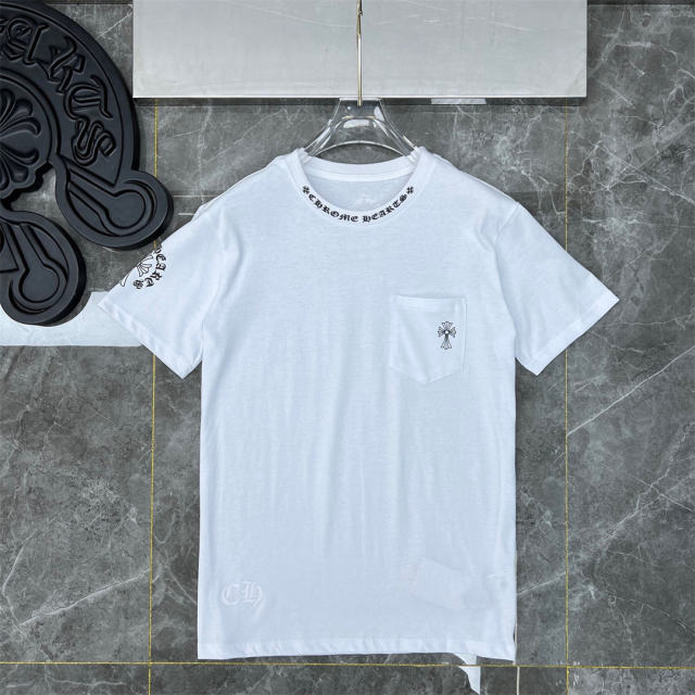 Chr0me Hearts Collar Print T-Shirt Black White