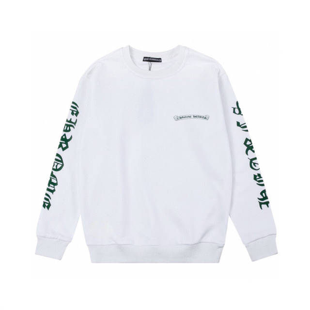 Chr0me  Hearts Green Crosses Crewneck Sweatshirts Women Men (Black/White)