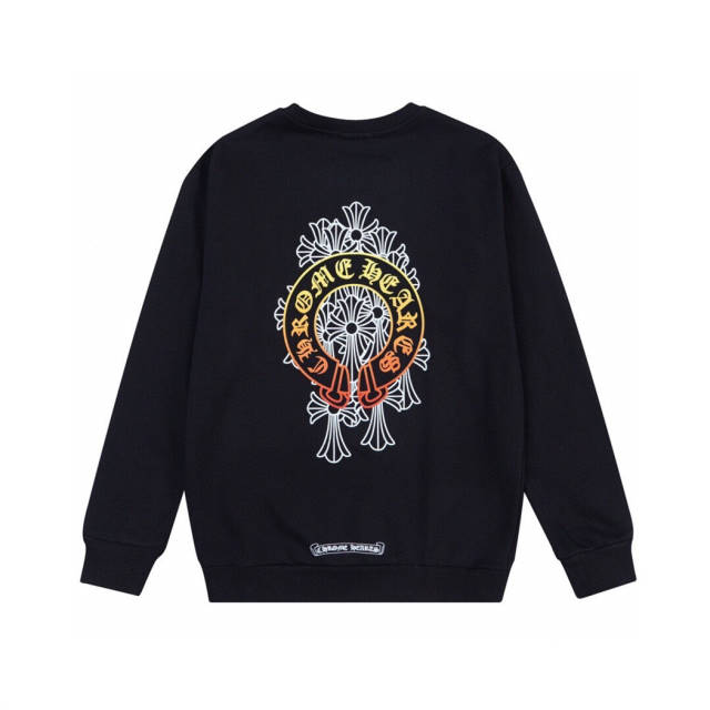 Chr0me Hearts Colorful Logo Sweatshirt Women Men (Black/Pink)