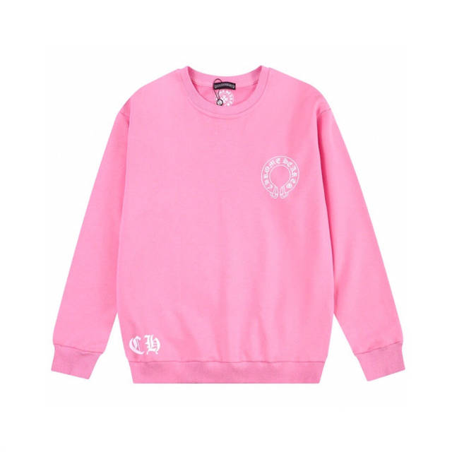 Chr0me Hearts Colorful Logo Sweatshirt Women Men (Black/Pink)