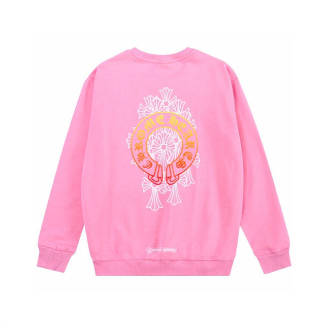 Chr0me Hearts Colorful Logo Sweatshirt Women Men (Black/Pink)