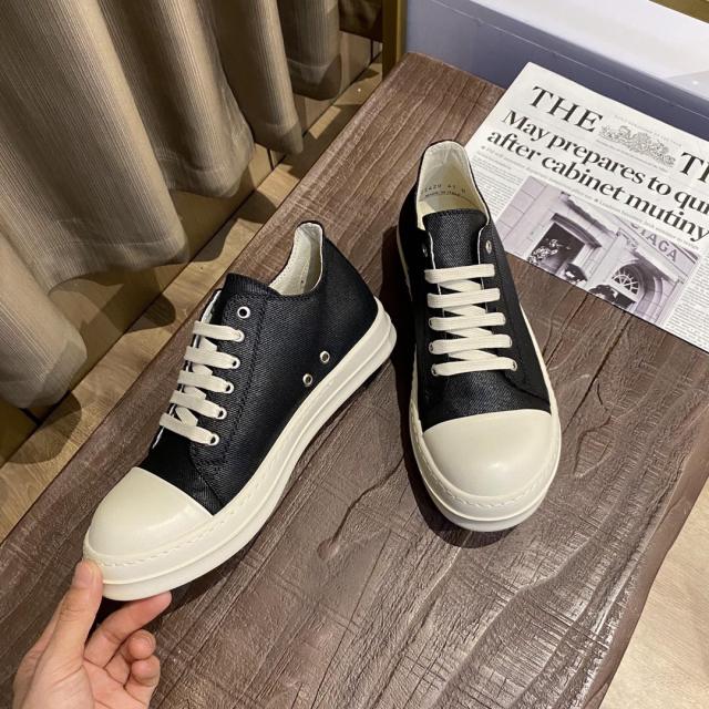 R*ck Οwens Hi-Street Wax Shoes Black Low Women/Men High Top