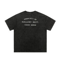 Gallery Dept Yellow Logo Distressed Tee T-Shirt Black