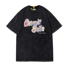 Gallery dept rainbow distressed fonts tee t-shirt black